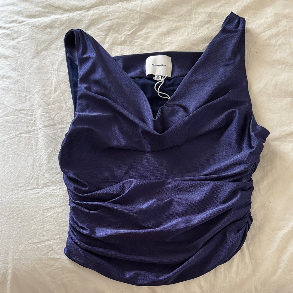 Reformation navy top NWT